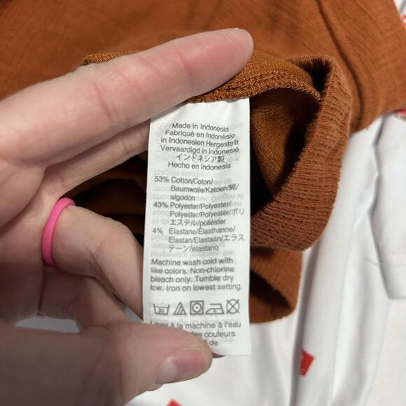 Madewell Top Womens XL Rust Tie Strap Cami Tank Crinkle Gauze Textured AN487 - Picture 6 of 7